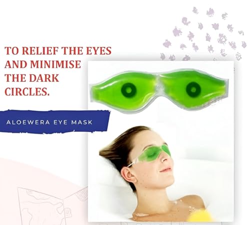 Image of Aloe Vera Cooling Eye Mask - Summer Ice Gel Sleeping Mask for Dark Circles & Puffiness, Refreshing Eye Patches to Relieve Fatigue & Soothe Tired Eyes