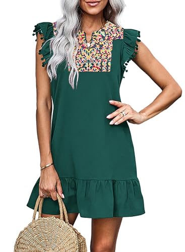 Image of KIRUNDO Boho Summer Mini Embroidered Dresses for Women