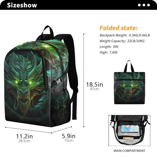 Mochila Plegable Ligera SUABO Dragón Verde para Senderismo miniatura 3