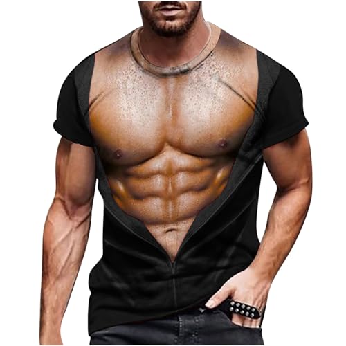 amazon shopping online website Mens Shirts Casual Stylish Big and Tall Short Sleeve Muscle Print Graphic Tee Shirts Athletic Gym Workout Tee Top basic tees for men fitted Black XL