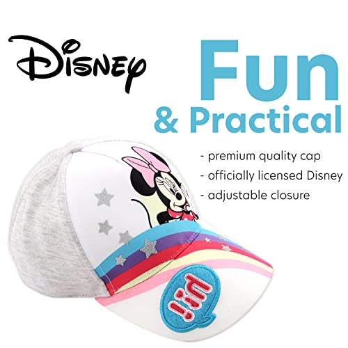 Disney Minnie Mouse Kids Baseball Cap, Bowtique Adjustable Hat for Toddler Girls, Age 2-4 Years, Heather Grey3