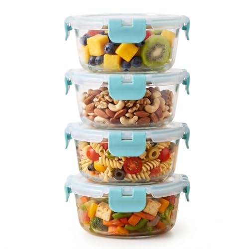 Image of Borosilicate Glass Food Containers with Lids, 430 ml Each, Set of 3 | 100% Food-Safe, Airtight & Leakproof | Microwave, Freezer & Dishwasher Safe for Lunch and Storage