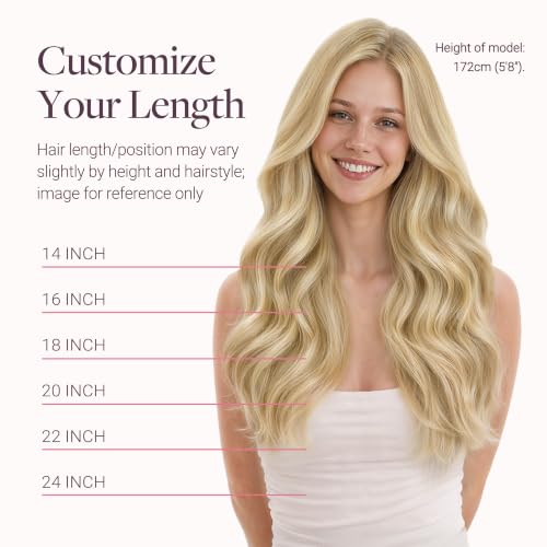 Image of GOO GOO Clip in Hair Extensions Real Human Hair Blonde Remy Extensions