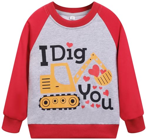 Image of Akyzic Boys Sweatshirts Cotton Long Sleeve Crewneck Pullover Toddler Kids Winter Warm Shirt Sweater Tops 3t-8t