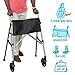 Stander Wonder Walker Plus, Lightweight Folding Mobility Aid for Adults, Seniors, and Elderly, Collapsible Travel EZ Fold-N-Go with Wheels, Glides, & Basket, Black Walnut
