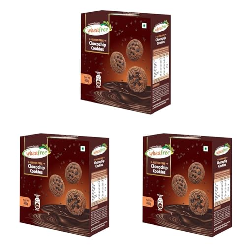 Image of Wheafree Gluten Free Chocochip Cookies - 400gm (Pack of 3) | Crispy & Crunchy | Best Tea Time Snacks | 100% Wholesome Ingredients
