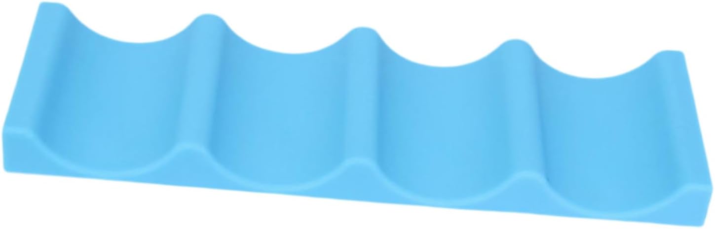 COLLBATH 2pcs Silicone Beverage Storage Rack Stackable Beer and Wine Bottle Holder for Fridge Tidy Organizer Mat for Pantry and Bar Blue Cans and Bottles