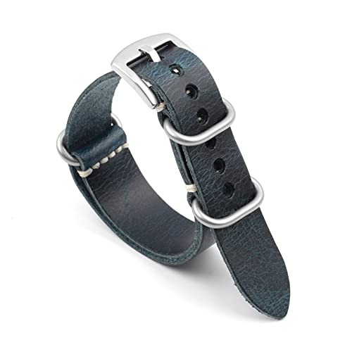 Bracelet de montre en cuir 24 mm style zoulou vintage homme femme