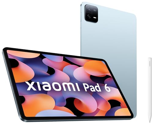 Xiaomi Pad 6| Qualcomm Snapdragon 870| 144Hz Refresh Rate| 8GB, 256GB| 2.8K+ Display (11-inch/27.81cm)|1 Billion Colours| Dolby Vision Atmos| Quad Speakers| Wi-Fi| Mist Blue with Pen