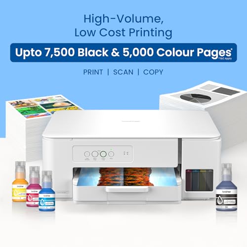 Image of Brother Ink Tank DCP-T236 (New Launch) All in One (Print Scan Copy) Color Home Printer, 27 /11 PPM BK /CL, 150 Sheet Paper Tray, Print Upto 7.5K Pages in Black & 5K in Color Each (CMY),Free Installation