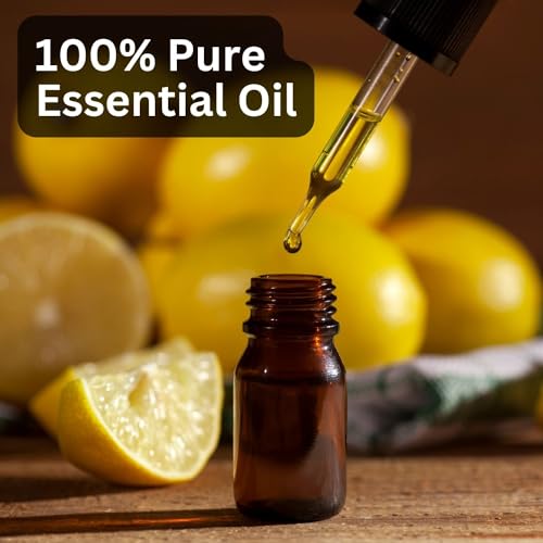 Image of Aroma Treasures Lemon Essential Oil | 100% Pure & Natural Theraputic Essential oil for healthy Skin, body, Aromatherapy - 10ml
