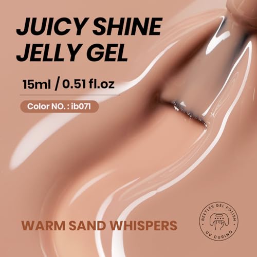 Image of Beetles Nude Gel Nail Polish - 15ml Neutral Brown Base Color Gel Polish Concealer Mocha Sheer Translucent Effect Soak Off UV LED French Art Manicure Gift for Women