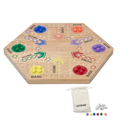 Flybold Wooden Marble Board Game Set for Adults and Kids