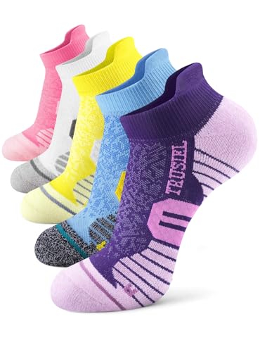 Trusiel Women Ankle Compression Athletic Running Socks No Show Low Cut 5 Pairs
