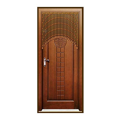 Rideau à cordes perlé en bois naturel et cristal pour partition de pièce élégante 90x70cm - 6