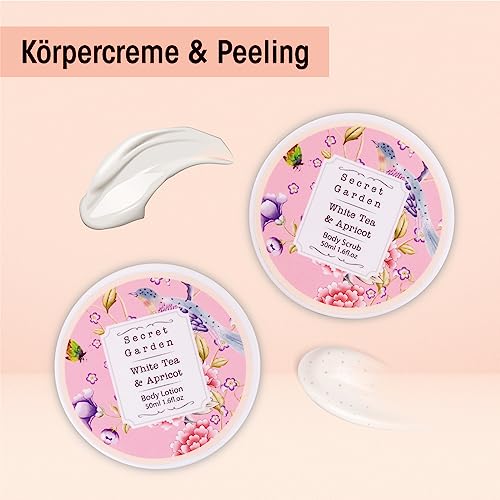 Accentra – Duschset Frauen Geschenkset im Holzkorb – 8-teiliges Pflegeset mit Duschgel, Bodylotion, Badezusätzen, Peeling & Handcreme – Wellness Geschenk Set zum Geburtstag, Valentinstag & Muttertag