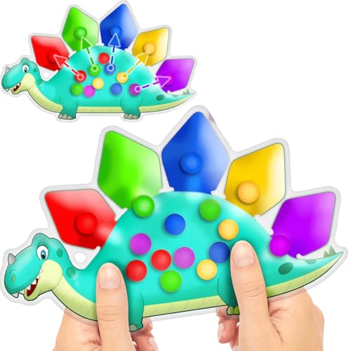 Barlone Superweiches Squeeze Sensorik Spielzeug ab 3 jahre, Dinosaurier Farbensortierspiel Zählen, GelgefüLlte Sensorisches Antistress Spielzeug, Sensorikspielzeug für Kleinkinder Feinmotorik Training