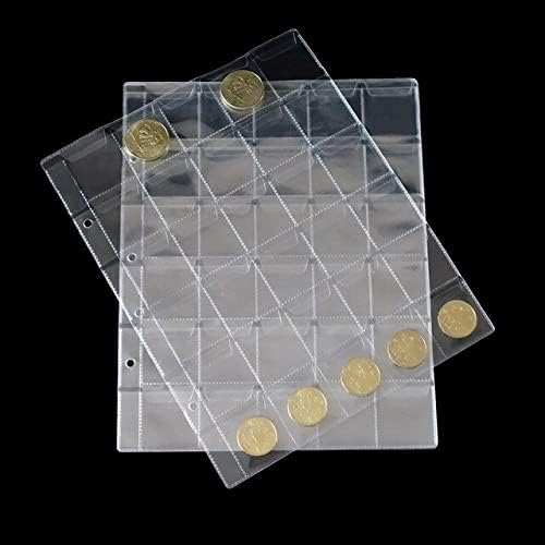 40pcs 2/3/4/20/30/42 Pockets Banknotes Transparent PVC Page of Paper Money Coin Album Loose-Leaf Inners of Coin/Money Holders (30 Pocket)