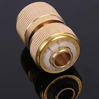 TOTMOX Conectores rápidos de latão - Acoplamento rápido de passagem de água todo em cobre, passagem de água de cobre de quatro pontos, 2 peças