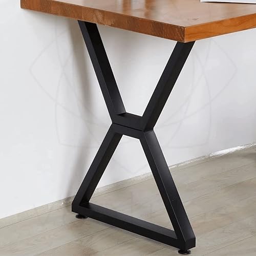 Image of Heavy Duty Metal Legs for Projects-Adjustable Height Black (X- Shape) Pack of 2