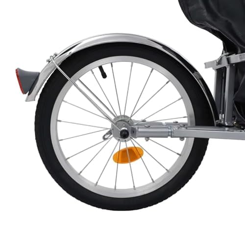 Remolque de bicicleta individual con forro de lona resistente para transporte de equipaje