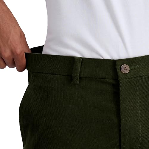 Haggar Men’s Straight Fit Premium Stretch Corduroy Pant Military Green - image 2