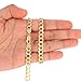 Nuragold 10k Real Yellow Gold Solid Cuban Curb Link 7mm Chain Necklace (16