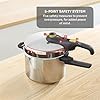 T-Fal Secure Stainless Steel Pressure Cooker, 6.3 Quart, Steam Basket, Induction, Secure Locking System, Easy and Safe Opening, Compatible with All Cooktops, Dishwasher Safe, Silver #2
