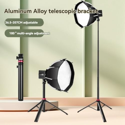 Trípode para cámara y teléfono portátil extensible soporte de luz ajustable 5