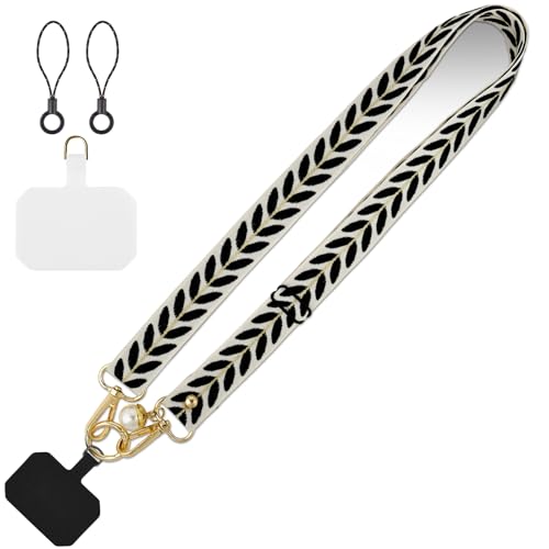 flintronic Lanière de Téléphone pour Housse, Universelle Réglable Cordon Telephone Portable, Chaîne de Téléphone Universelle Imprimé, Compatibles avec...