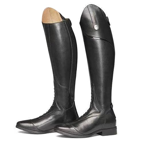 Höga Stövlar För Män Ridsport(34-48), Ridstövlar, Knähöga + Spetsig Tå, Slitstark + Dragkedja Baktill, Öka Höjden (3-5 Cm) + Unisex, För Vår/höst,48,Black