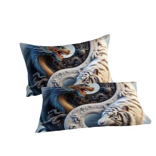 Housse de couette animaux 3D 200x200 cm microfibre zippée pour lit - 7