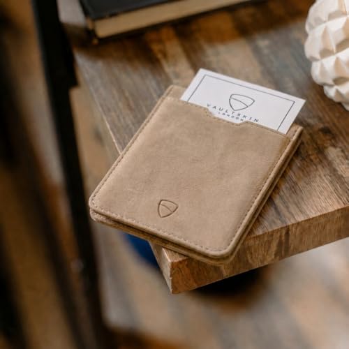 Image of Vaultskin MANHATTAN Slim RFID Blocking Bifold Leather Wallet for Men - Men's Leather Wallet, Front Pocket Minimalist Card Holder, Holds 9 Cards and Cash, Premium Italian Leather