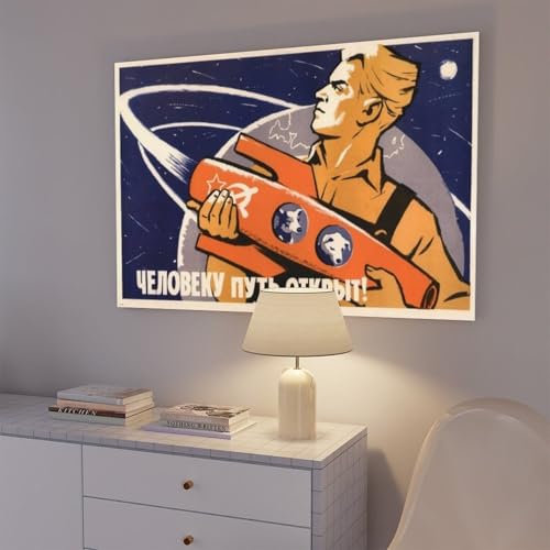 Affiche soviétique space art en toile 30x45 cm pour déco bureau