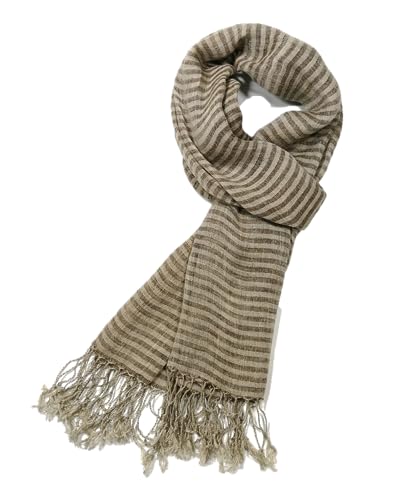 Image of Shanlin Unisex Natural Color 100% Linen Scarves for Men and Women