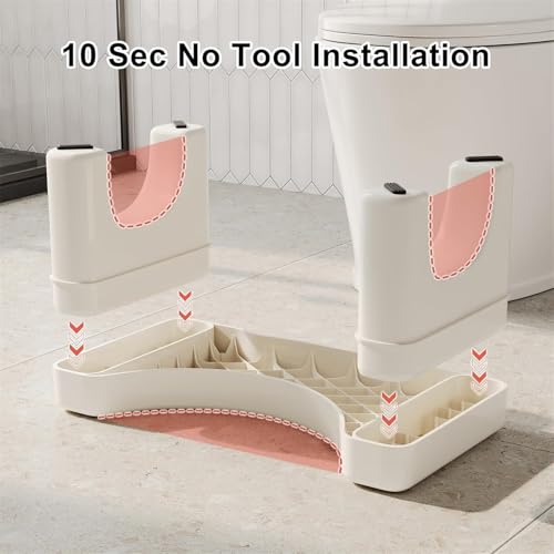 مقعد مرحاض القرفصاء من جيه واي واي تي ار دي اف جي، مقعد مرحاض بلاستيكي محمول مانع للانزلاق للحمام، 40 × 21 × 17 سم