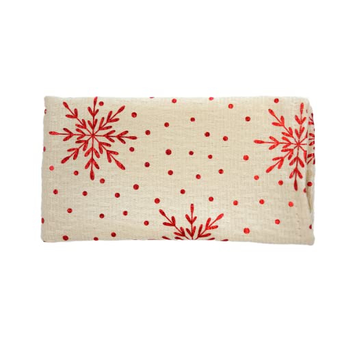 Set de 4 Servilletas de Tela Cuadradas Beige y Rojo miniatura 1