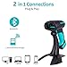 Alacrity 2D 1D QR Industrial Barcode Scanner with Stand, 2.4GHz Wireless Bluetooth 2 in 1, Hands Free Barcode Reader Shock Dust Proof, Blue