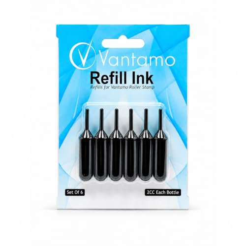 Lot de 6 recharges d'encre pour tampon Vantamo et autres tampons de protection d'identité (6 recharges)