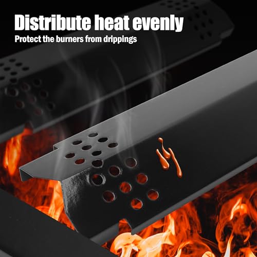 WEBROIL Grill Heat Plates for Nexgrill 720-0830H 5 Burner 720-0888 720-0888N 720-0882A 720-0882S, 6 Burner 720-0896B, 720-0898 Gas Grill,Heat Shield Replacement for Home Depot 4 Burner,Porcelain Steel