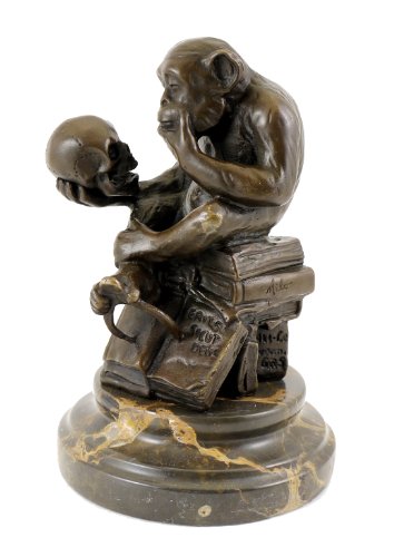 Bronze Statue - Ape With Skull/Philosophizing Monkey - Wolfgang Hugo Rheinhold - Sculptures For Sale #TOP6