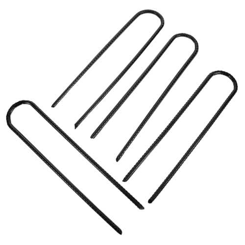 SUPVOX 4pcs Heavy Duty U Shaped Steel Tent Stakes for Camping Landscaping and Fencing Weather Resistant Ground Anchors for Secure Outdoor Setup