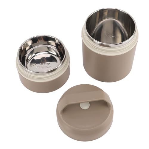 OEBUAFI Tarro de Comida Aislado de Acero Inoxidable, Doble Capa de 620 Ml de Capacidad, Tapa a Prueba de Fugas, Boca Ancha, con Retención de Temperatura para Comidas Frías o Calientes, (Caqui)