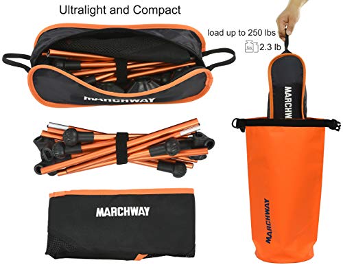 MARCHWAY Ultralight Folding Camping Chair with Anti-Sinking Wide Feet, Portable Compact for Outdoor Camp, Beach, Travel, Picnic, Hiking, Lightweight Backpacking (Orange) - Thumbnail 2