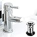 Price comparison product image ECOSPA Minimalist Bathroom Cloakroom Basin Mono Mixer Tap with a Polished Mirrored Chrome Finish. Includes Pop-up Waste and Flexi Tails. (Basin Mixer)