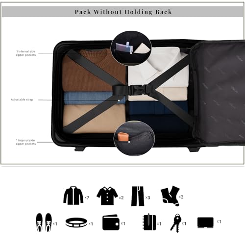 Image of F Gear Windsor Small 56cm German Makrolon Polycarbonate|Japanese Hinomoto Wheels|Front-Opening Trunk-Style Hard Luggage|Cabin Suitcase for Travel|Laptop Sleeve, Expandable & Anti-Theft Zipper| Black