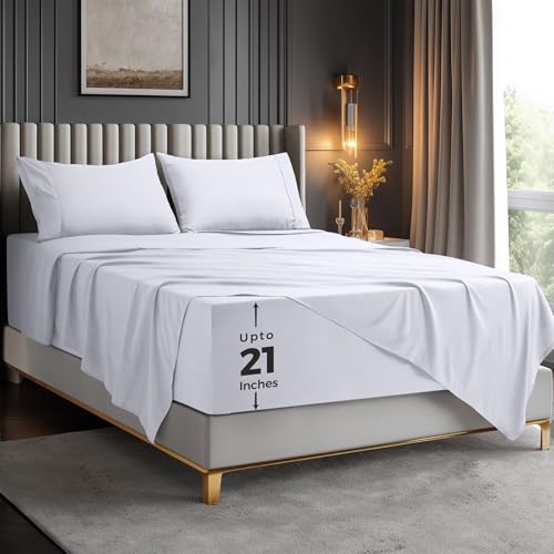 Utopia Bedding Queen Size Extra Deep Pocket Sheet Set – Fits...