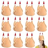 Shinymoon 12 Pcs Thanksgiving Roasted Turkey Hat Novelty Christmas Hat Funny Plush Thanksgiving Hats Fancy Dress Party Costumes Accessories Xmas Gift