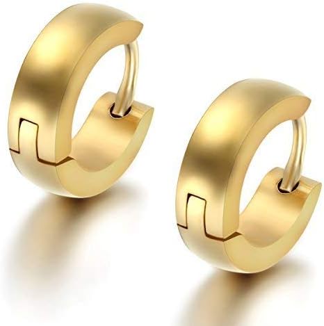 Amazon Flongo シンプル ファション フープピアス メンズ レディース 男女学生 ボディピアス カジュアル ロック 13種類のデザイン イヤリング 両耳用 2個セット 金色 ボディピアス 通販