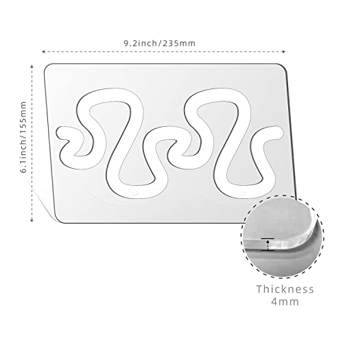 Kapyoo Free Motion Quilting Rulers And Templates Quilting Templates For Machine Quilting Templates Quilting Supplies Sewing Accessories With Non-Slip Grips(Meandering) #TOP2